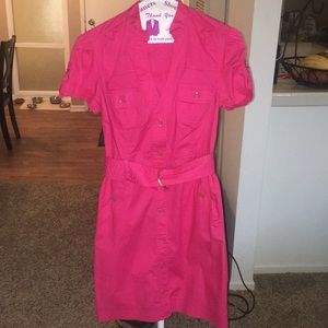 🎀Guess pink button down dress